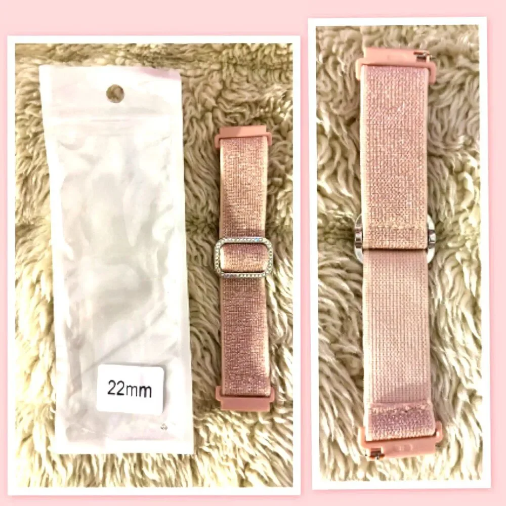 Sparkly Elastic Nylon Band ~ Pink~ Quick Release Band